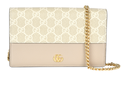 Marmont Bi-Colour Chain Bag, &pound;425, Handbags, Beige, Canvas, Front view